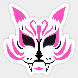 Kitsune Face - Pink Sticker